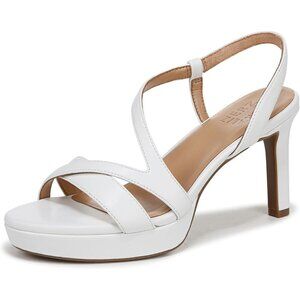 Naturalizer Women White Smooth Polyurethane Rounded Open Toes Platform Shoes